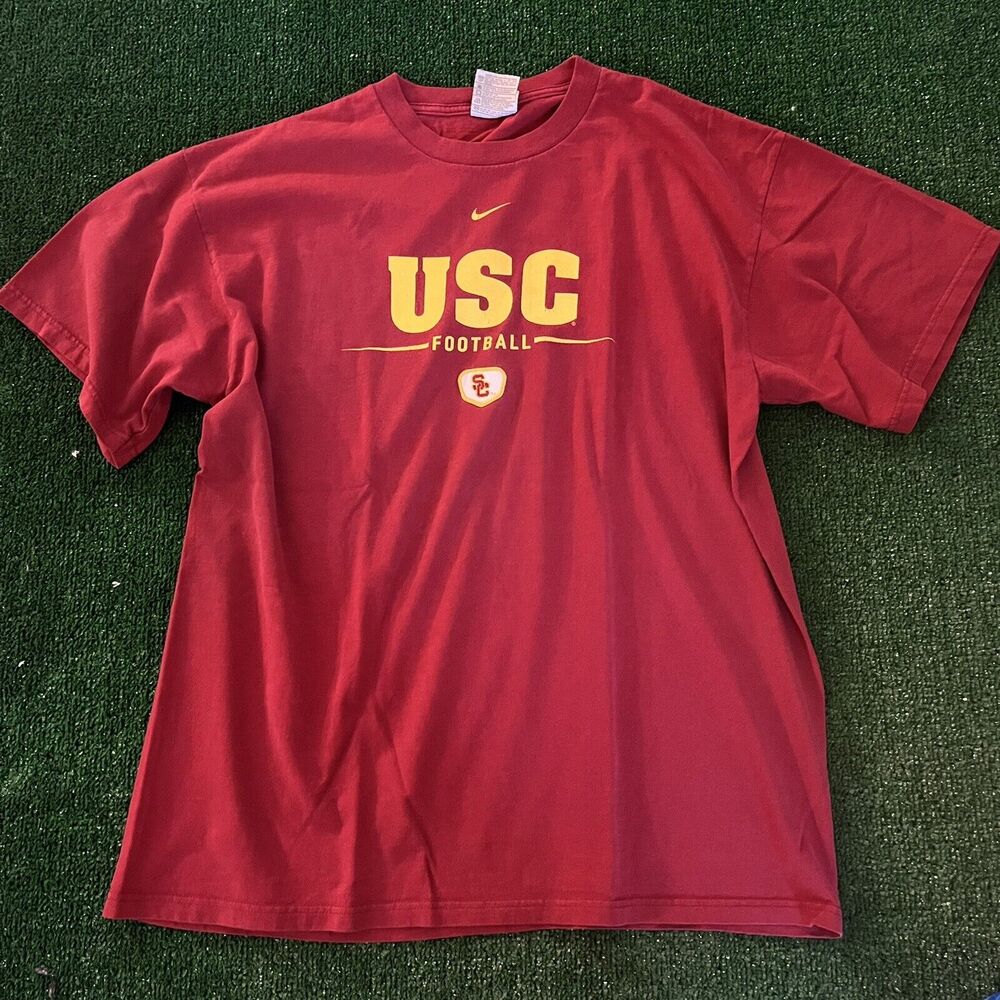 Vintage Nike Center Swoosh USC Team Sports T-Shirt size L Trojans